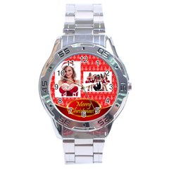 merry christmas - Stainless Steel Analogue Watch