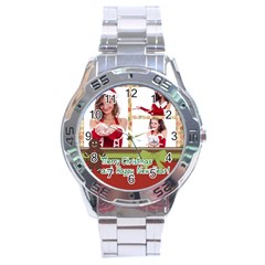 merry christmas - Stainless Steel Analogue Watch