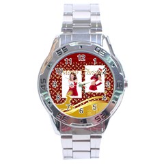 merry christmas - Stainless Steel Analogue Watch