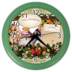 merry christmas - Color Wall Clock