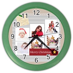 merry christmas - Color Wall Clock