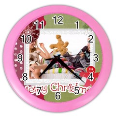 merry christmas - Color Wall Clock