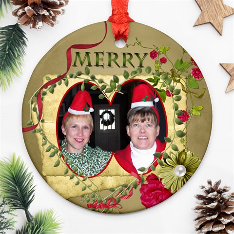 Round 2 Sided Ornament Ferne Kate By Pat Kirby Front