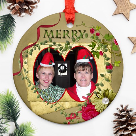 Round 2 Sided Ornament Ferne Kate By Pat Kirby Back