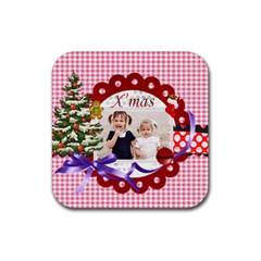 merry christmas - Rubber Coaster (Square)