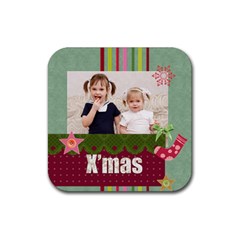 merry christmas - Rubber Coaster (Square)