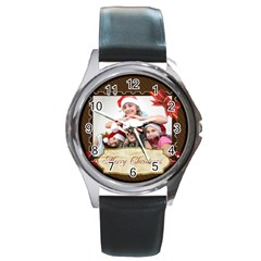 merry christmas - Round Metal Watch