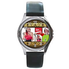 merry christmas - Round Metal Watch