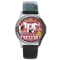 merry christmas - Round Metal Watch