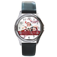 merry christmas - Round Metal Watch