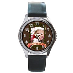 merry christmas - Round Metal Watch