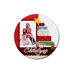 merry christmas - Rubber Coaster (Round)