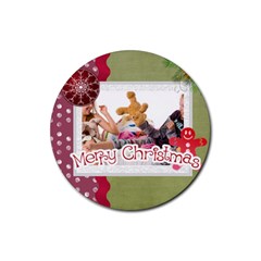 merry christmas - Rubber Coaster (Round)