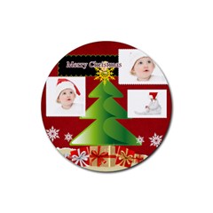 merry christmas - Rubber Coaster (Round)