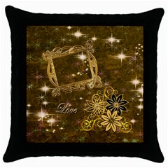 Love gold throw pillow - Throw Pillow Case (Black)