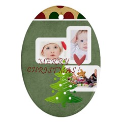 merry christmas - Ornament (Oval)