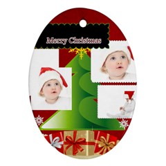 merry christmas - Ornament (Oval)