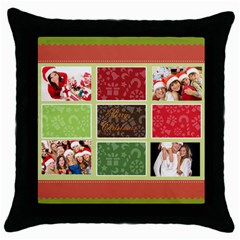 merry christmas - Throw Pillow Case (Black)