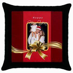 merry christmas - Throw Pillow Case (Black)