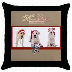 merry christmas - Throw Pillow Case (Black)