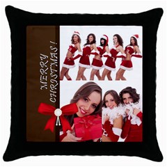 merry christmas - Throw Pillow Case (Black)