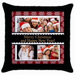 merry christmas - Throw Pillow Case (Black)