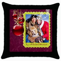 merry christmas - Throw Pillow Case (Black) merry christmas - Throw Pillow Case (Black)