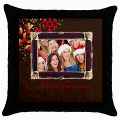 merry christmas - Throw Pillow Case (Black) merry christmas - Throw Pillow Case (Black)