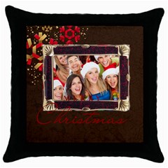 merry christmas - Throw Pillow Case (Black)