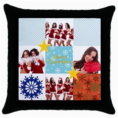 merry christmas - Throw Pillow Case (Black)