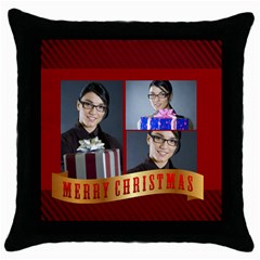 merry christmas - Throw Pillow Case (Black)