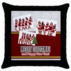 merry christmas - Throw Pillow Case (Black)