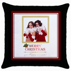 merry christmas - Throw Pillow Case (Black)