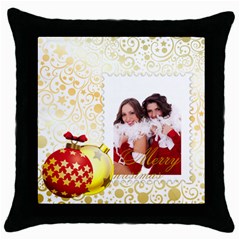 merry christmas - Throw Pillow Case (Black)