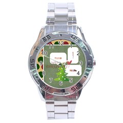 merry christmas - Stainless Steel Analogue Watch