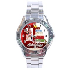 merry christmas - Stainless Steel Analogue Watch