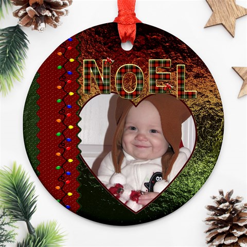 Noel Round Ornament (2 Sided) By Lil Front