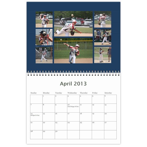 2013 Calendar By Bridget Apr 2013