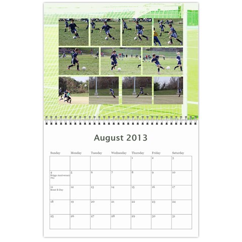 2013 Calendar By Bridget Aug 2013