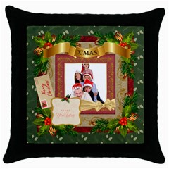 merry christmas - Throw Pillow Case (Black) merry christmas - Throw Pillow Case (Black)