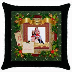 merry christmas - Throw Pillow Case (Black)