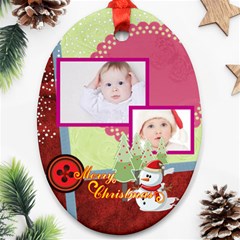 merry christmas - Ornament (Oval)