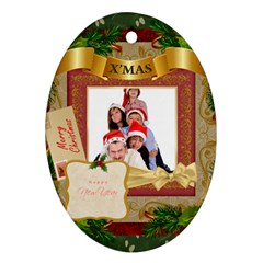 merry christmas - Ornament (Oval)