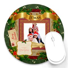 merry christmas - Round Mousepad