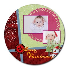 merry christmas - Round Mousepad