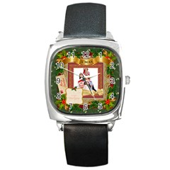 merry christmas - Square Metal Watch