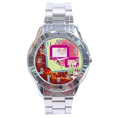 merry christmas - Stainless Steel Analogue Watch