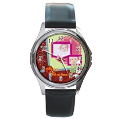 merry christmas - Round Metal Watch
