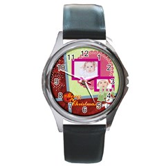 merry christmas - Round Metal Watch