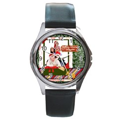 merry christmas - Round Metal Watch